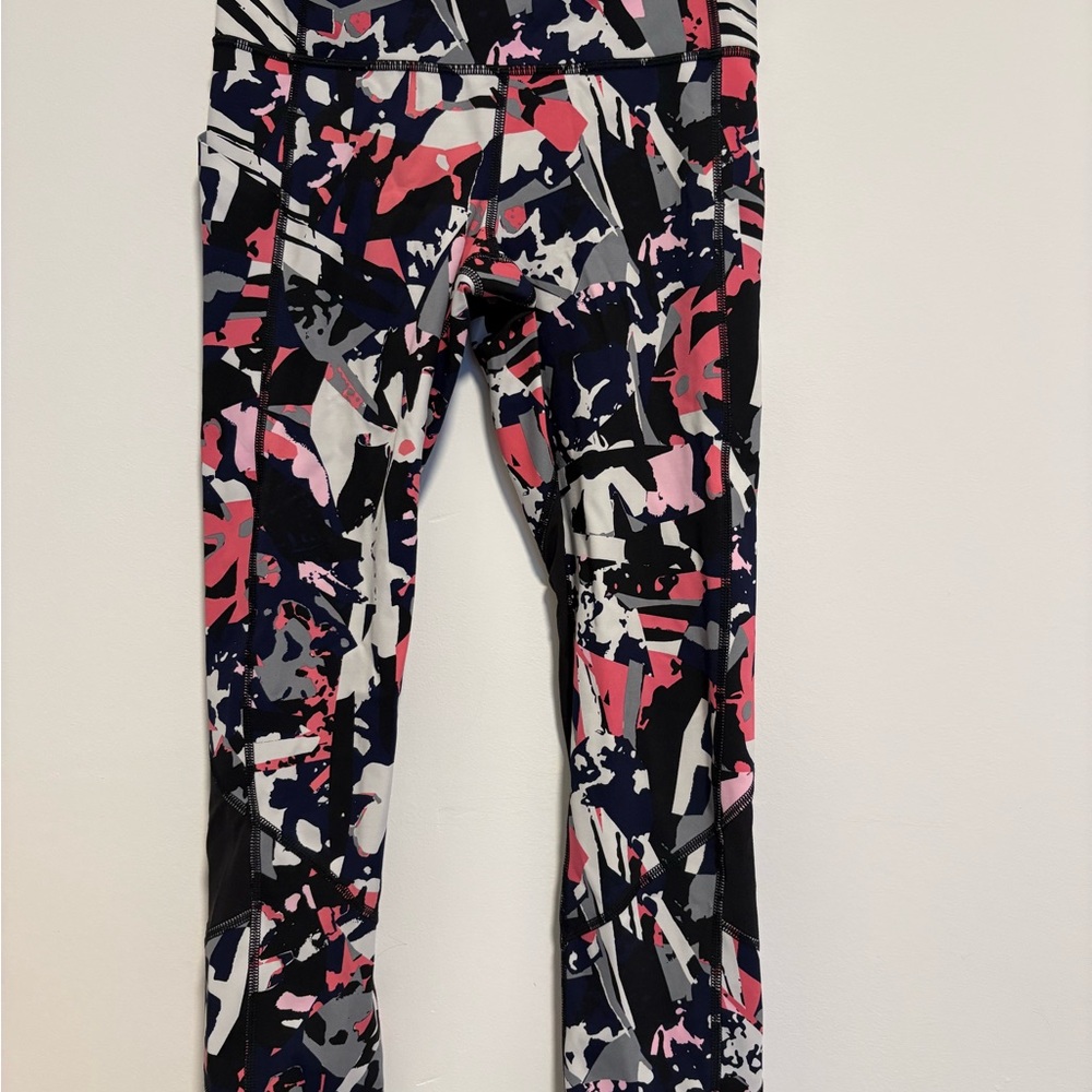 Lululemon Athletica Abstract Print Leggings - Pink, Black, White